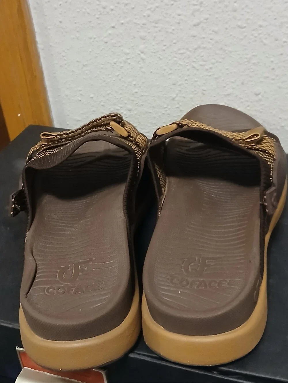 ​COFACE Men's Orthopedic Sport Recovery Slide Sandals Brown Size 9